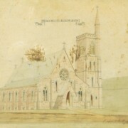 Drawing of proposed church building 1865