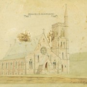 Drawing of proposed church building 1865